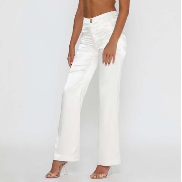 meshki Pants - NWT!! Meshki Nia Ivory Satin Pants